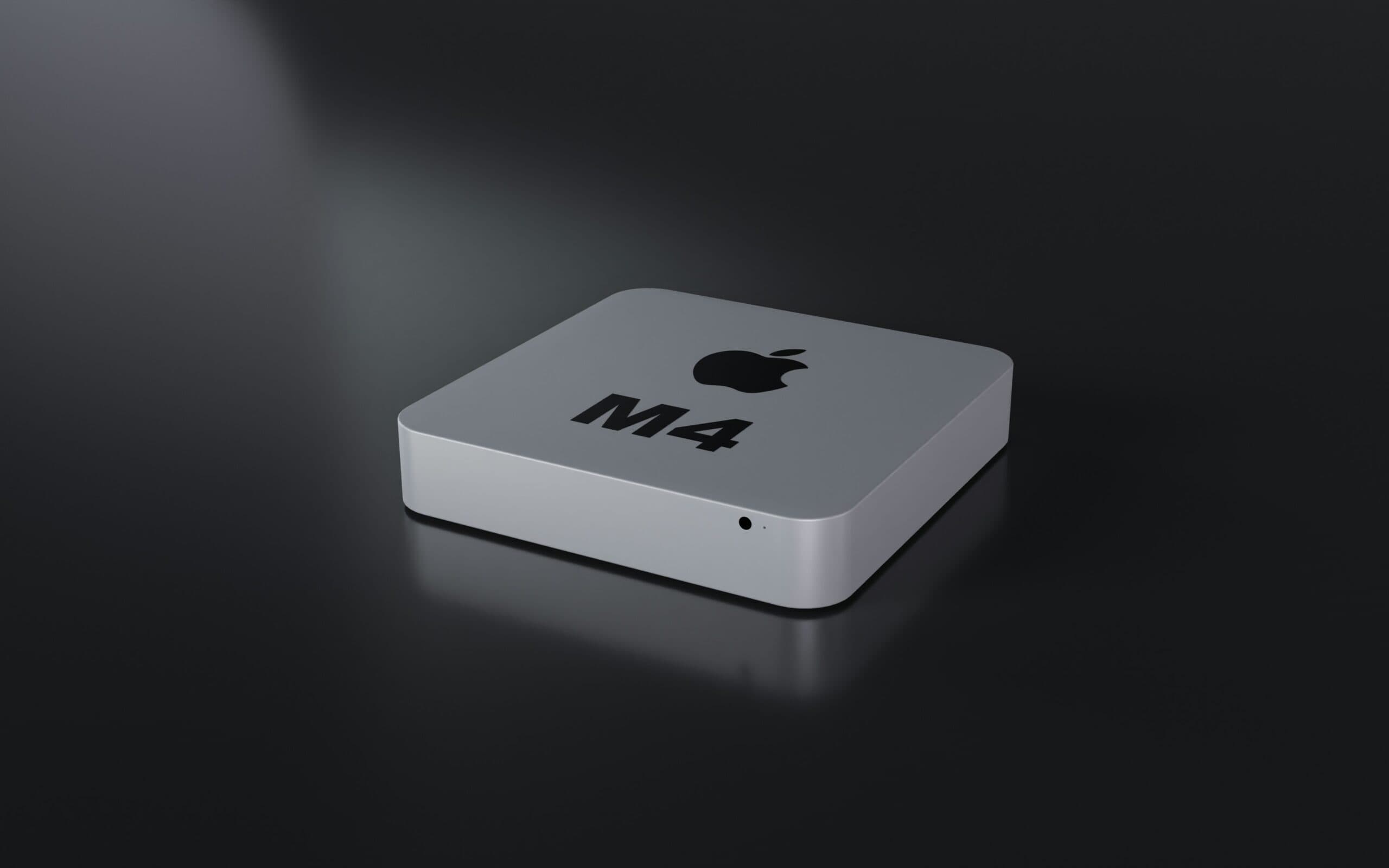 Top view of the new Apple Mac Mini M4 showing its compact 5-inch body